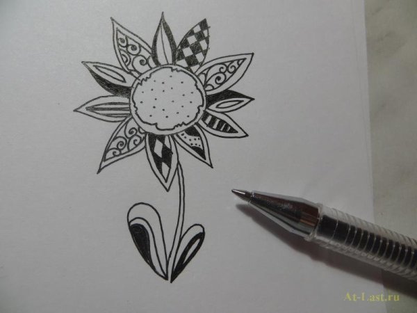 Цветочки гелиевой ручкой