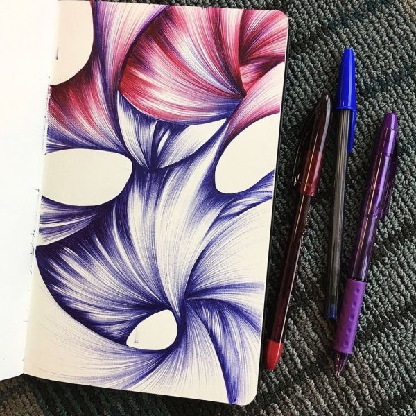 Скетчи цветными ручками