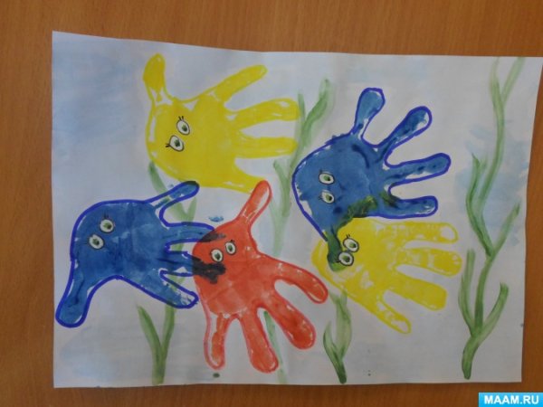 Осьминог ладошкой