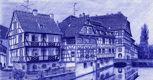 Городской пейзаж в графике