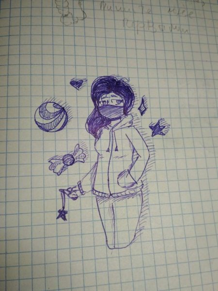 Рисунки синей ручкой