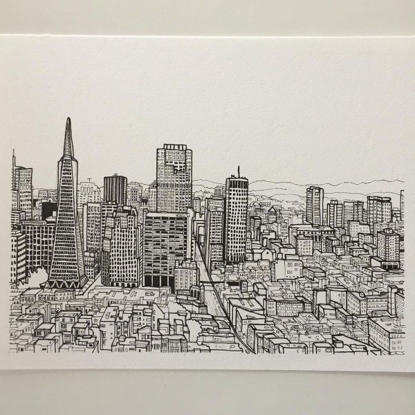 Город гелевой ручкой