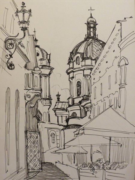 Архитектурный пейзаж в графике