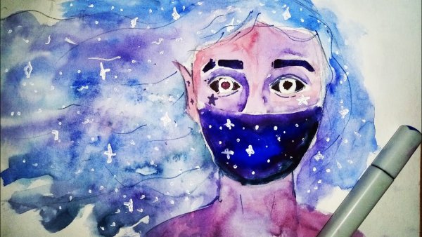 Рисунки космос для подростков