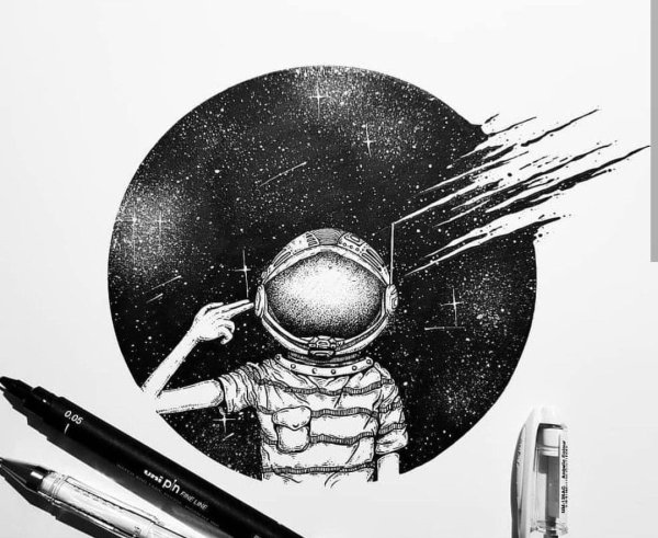 Глаз ручкой