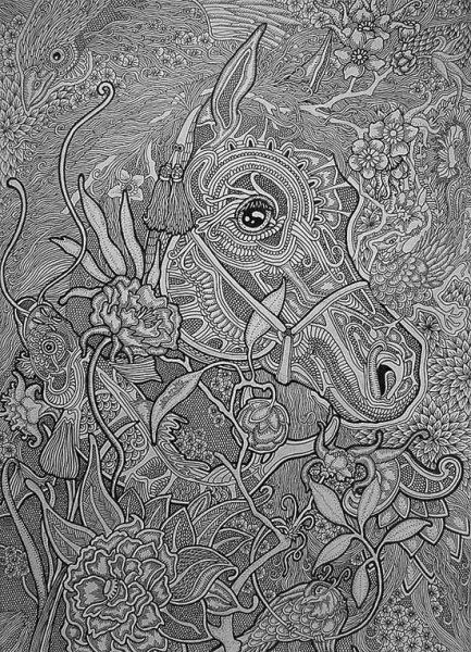 Голова лошади набросок