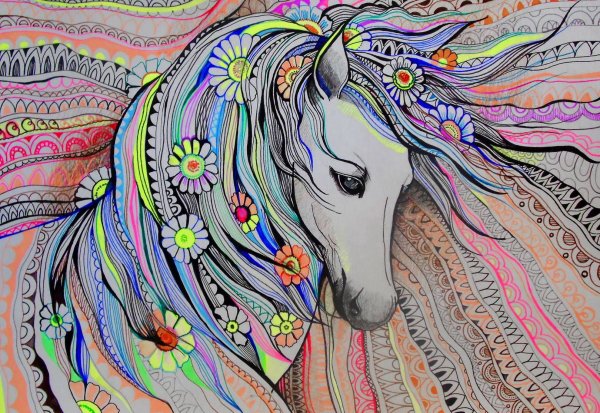 Лошадь рисунок карандашом