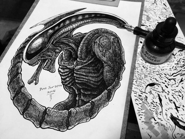 Глаз дракона гелевой ручкой