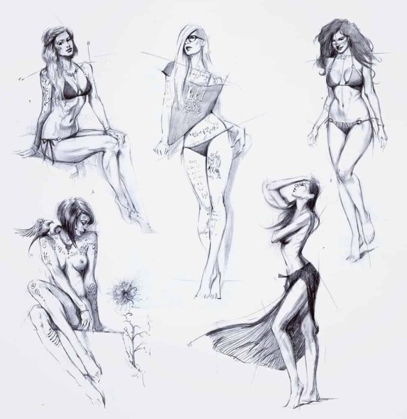 Зарисовки женской фигуры