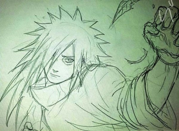 Срисовки аниме Наруто Мадара