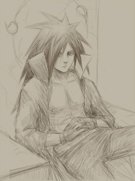 Нарисовать Учиха Мадара аниме