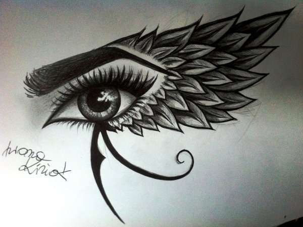 Глаз с крыльями эскизы