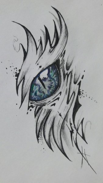 Тату карандашом на бумаге