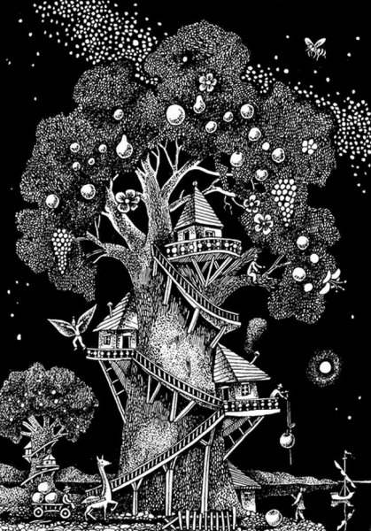 Сказочное дерево в графике
