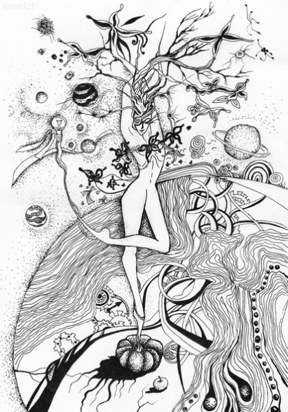 Рисунки гелевой ручкой фантастика