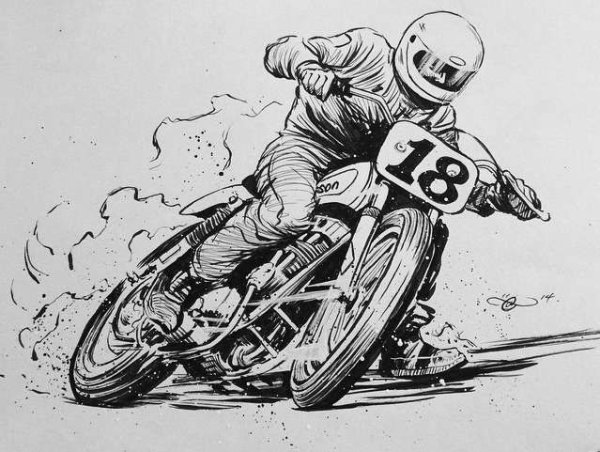 Мотоциклист карандашом