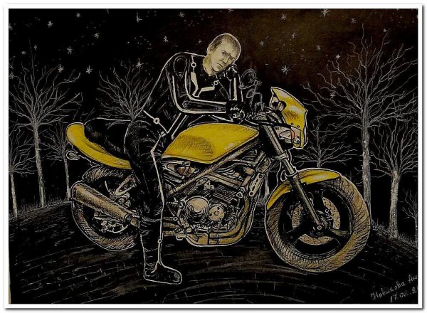 Байкер рисунок
