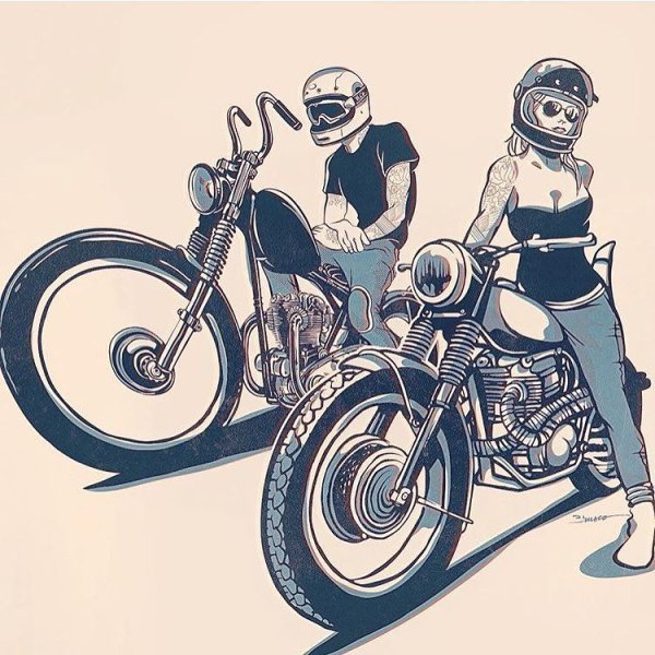 Байкер эскиз