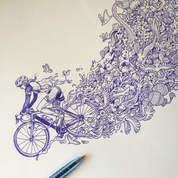 Аниме парень на мотоцикле