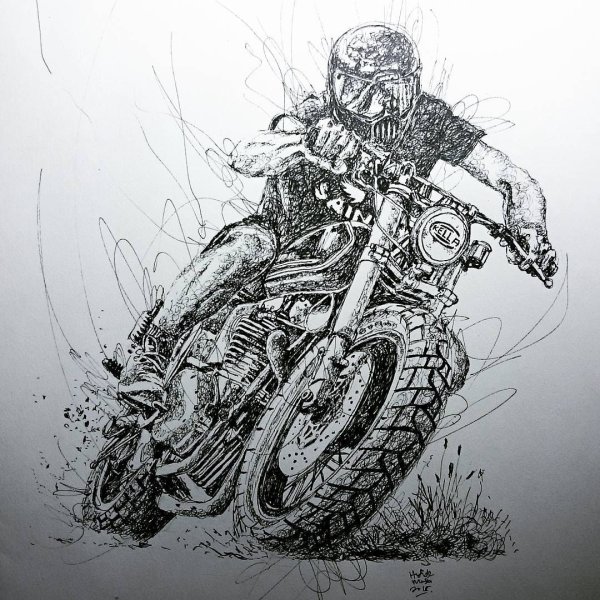 Мотоцикл скетч BMW