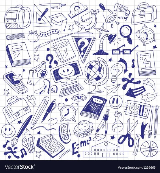 Рисунки в школьных тетрадках