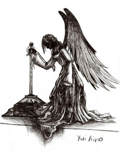 Ангел черной ручкой