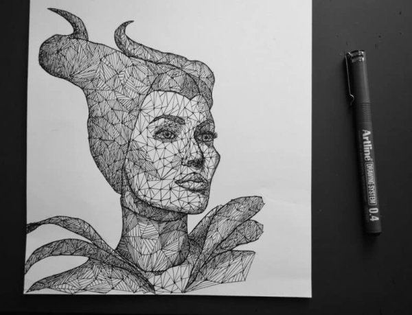 Рисунки чёрной ручкой