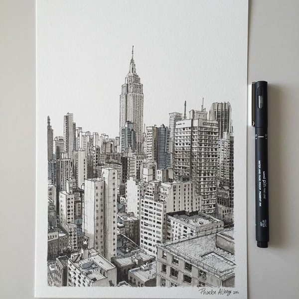 Нью Йорк карандашом