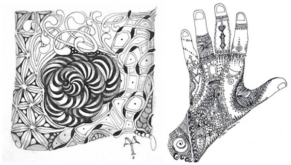 Рука Графика гелевой ручкой