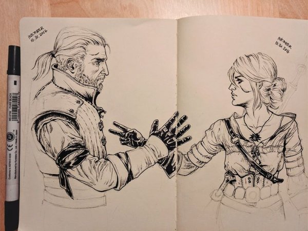 Скетч Ведьмак Геральт