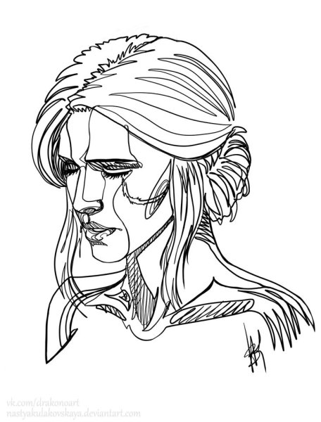 Цири Ведьмак эскиз