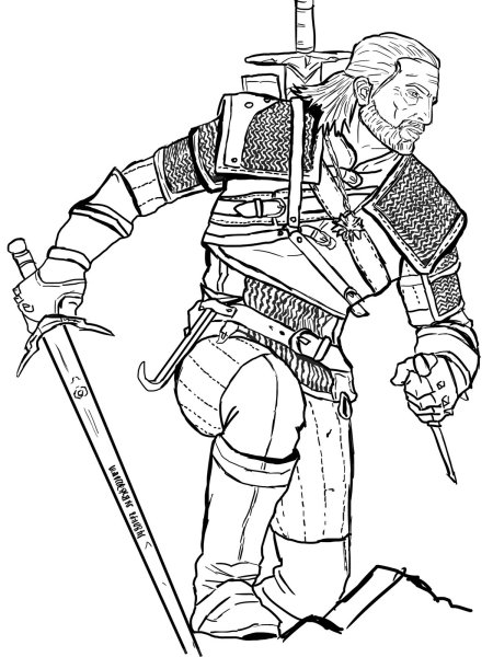 Ведьмак раскраска