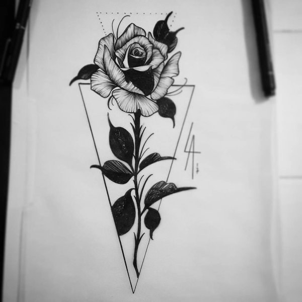 Черные цветы эскиз