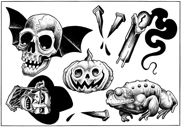 Эскизы тату в стиле Хэллоуин