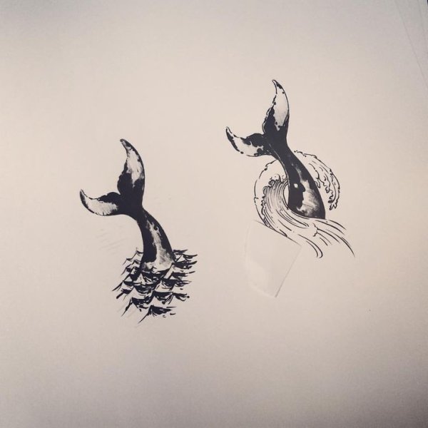 Тату кит эскиз