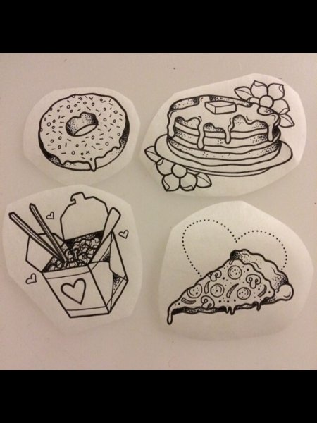 Тату пончик эскиз