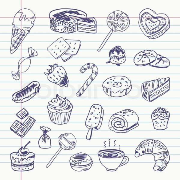 Сладости карандашом для начинающих