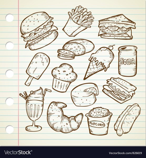 Рисунки продуктов для срисовки