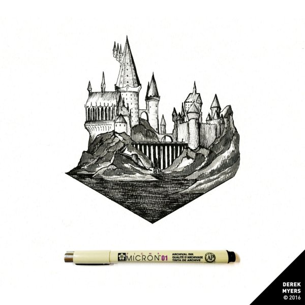 Татуировка Гарри Поттер Хогвартс