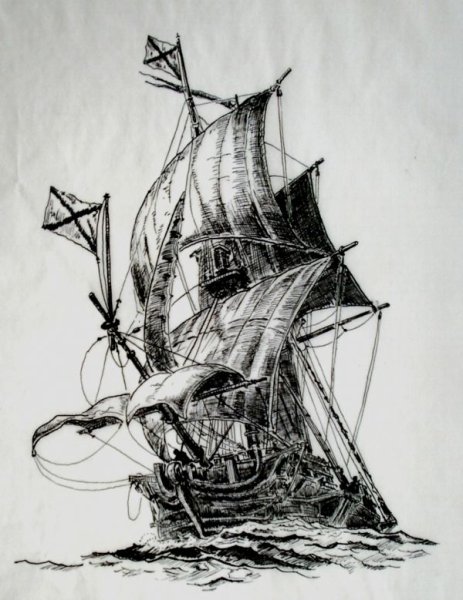 Парусный корабль Графика