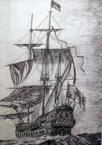 Чёрная Жемчужина корабль для срисовки