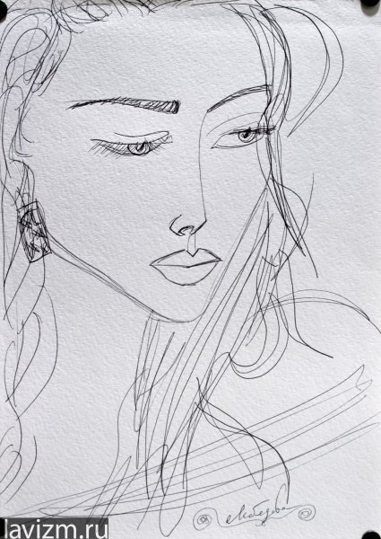 Портрет гелевой ручкой