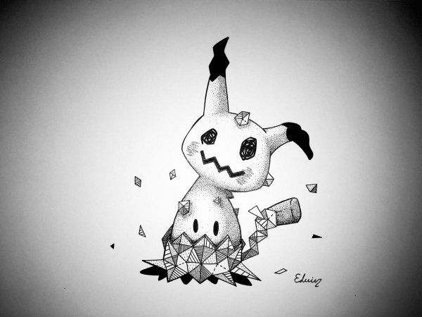 Пикачу тату эскиз