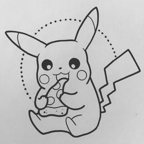 Эскизы легкие Пикачу