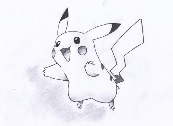 Набросок Пикачу карандашом