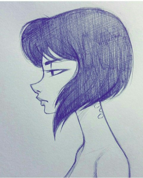 Портрет цветными шариковыми ручками