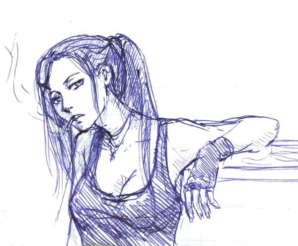 Рисовать ручкой девушку