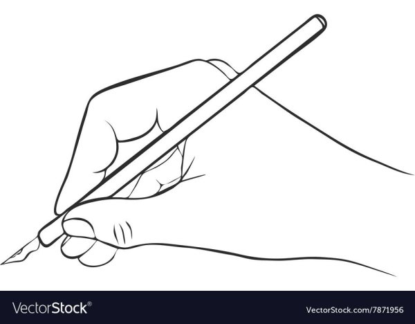 Рука с ручкой пером