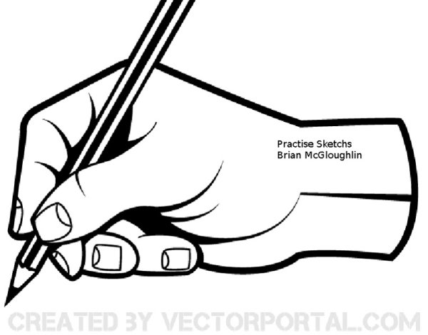 Рука с карандашом вектор