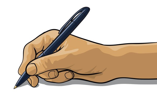 Рука с ручкой рисунок для детей